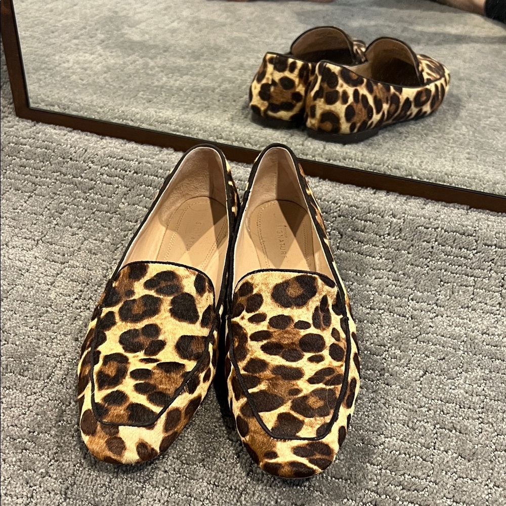 EUC Nordstrom Signature Leopard Calf Hair Loafers! Size 9.5
